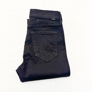 Mother The Rascal Ankle Fray Guilty Treasures Denim Jeans Black Studded Size 27